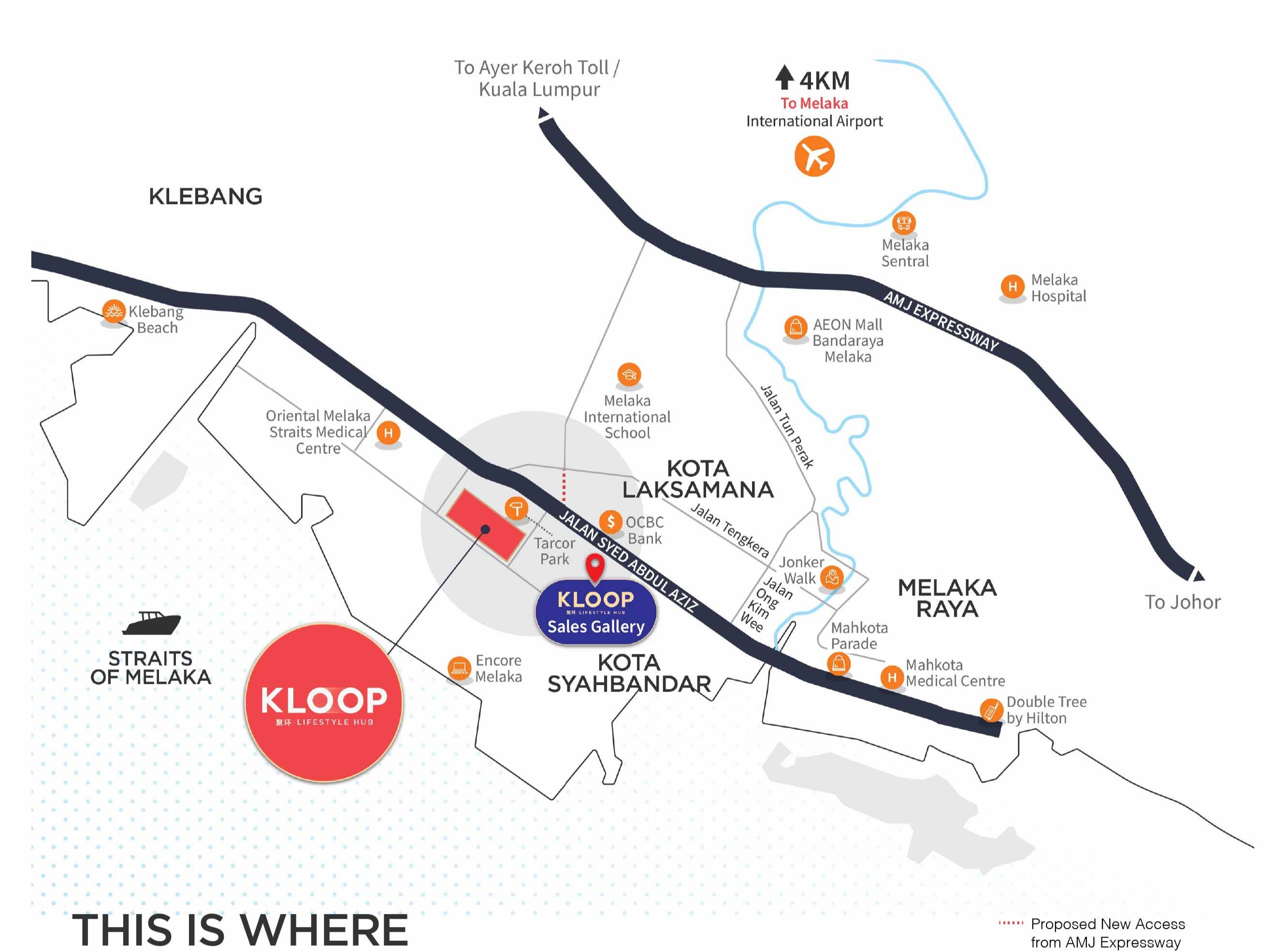 Map showing KLOOP location in Melaka